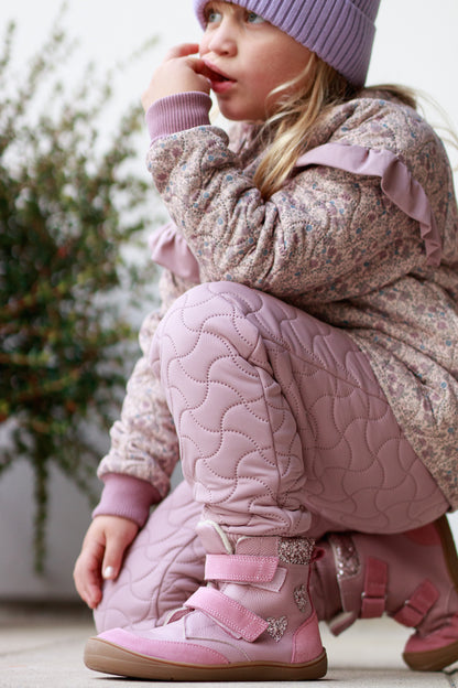 Theo Pink Heart Barfodsvinterstøvle