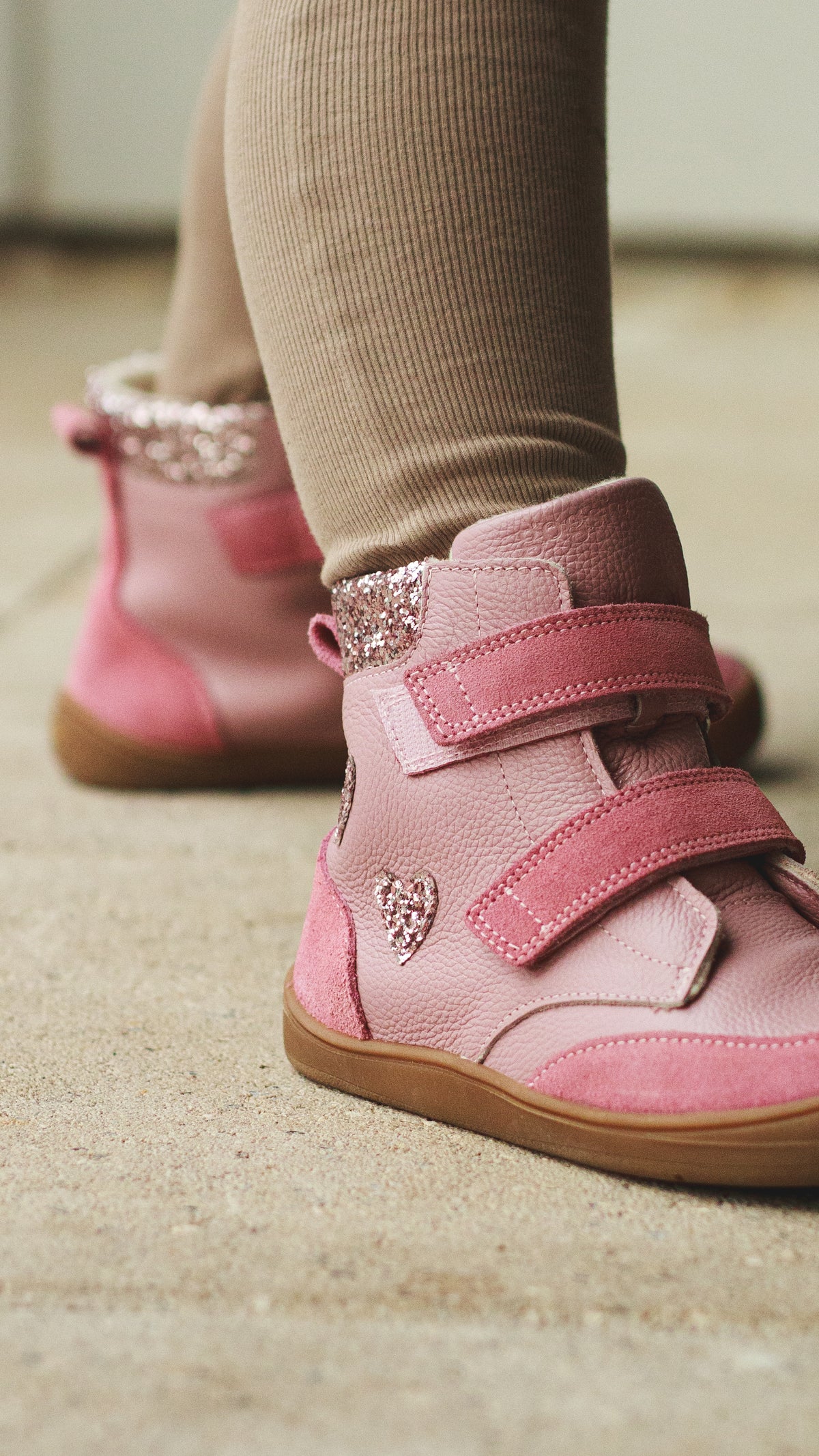 Theo Pink Heart Barfodsvinterstøvle